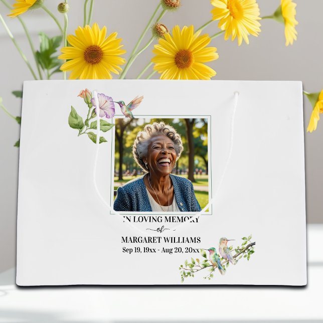 Celebration Of Life Hummingbirds Floral Keepsake Große Geschenktüte (Von Creator hochgeladen)