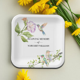 Celebration Of Life Hummingbirds Floral Pappteller