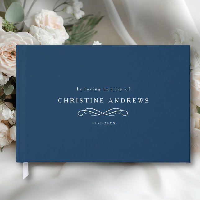 Celebration of Life Memorial–Elegant Minimal Blue Gästebuch (Celebration of Life Memorial–Elegant Minimal Blue Guest Book)