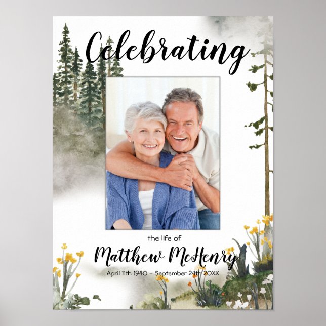 Celebration of life Memorial Funeral Photo Poster (Vorne)