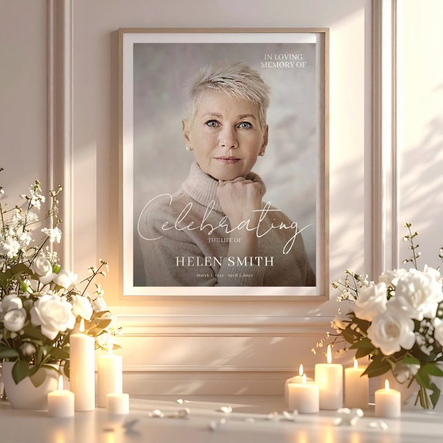 Celebration of Life, Memorial Photo Poster for Mom (Celebration of Life, Memorial Photo Poster for Mom, In Loving Memory Posters)