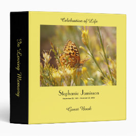 Celebration of Life Memory Book, Yellow Butterfly 3,8 Cm Ordner