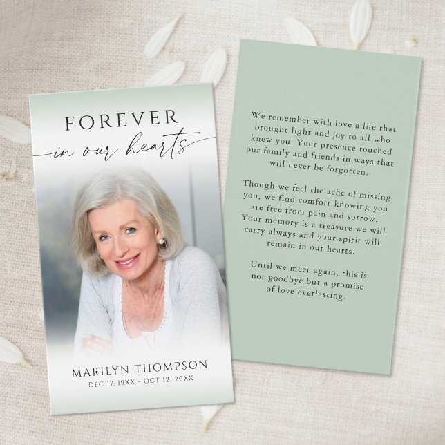 Celebration of Life Photo Funeral Prayer Card (Von Creator hochgeladen)