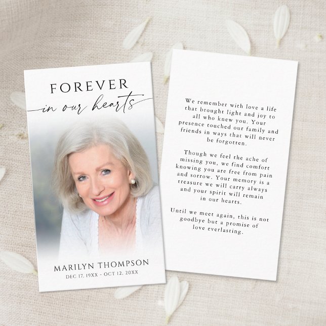 Celebration of Life Photo Funeral Prayer Card Visitenkarte (Von Creator hochgeladen)