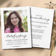 Celebration of Life Photo Modern Memorial