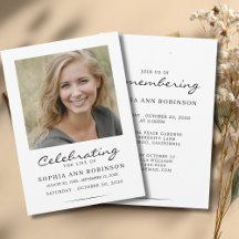 Celebration of Life Photo Modern Memorial