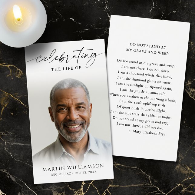Celebration of Life Photo Poem Funeral Prayer Card (Von Creator hochgeladen)
