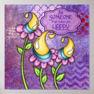 Celebration Positive Thought Doodle Blume Poster