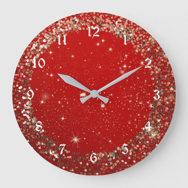 Celebration Red Große Wanduhr (Vorderseite)