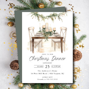 Célébration saisonnière Dîner de Noël Invitation