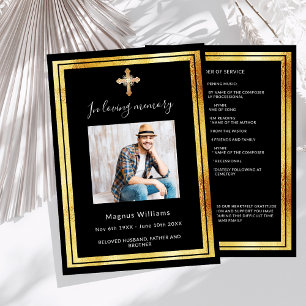 Célébration vie funéraire programme photo noir