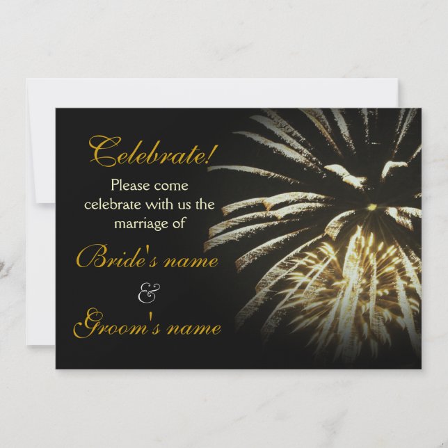 Celebration Wedding Gold Einladung (Vorderseite)