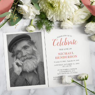 Célébrer La Vie De   Invitation commémorative funé