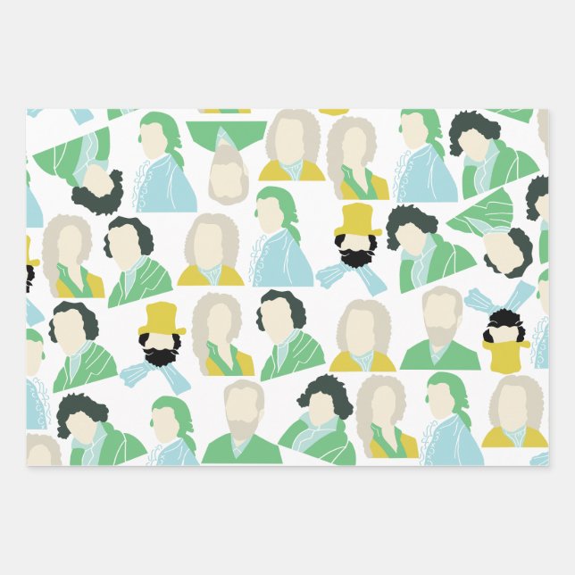 Célèbres compositeurs enveloppant du papier (Devant)