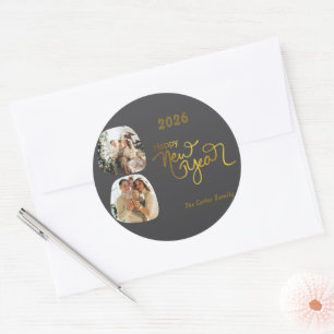 Célébrez 2026 ! Autocollant personnalisé Bonne Ann