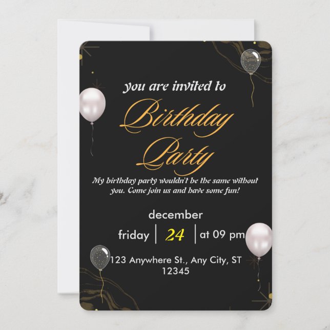 Célébrez dans le style - Carte d'anniversaire pers (Devant)