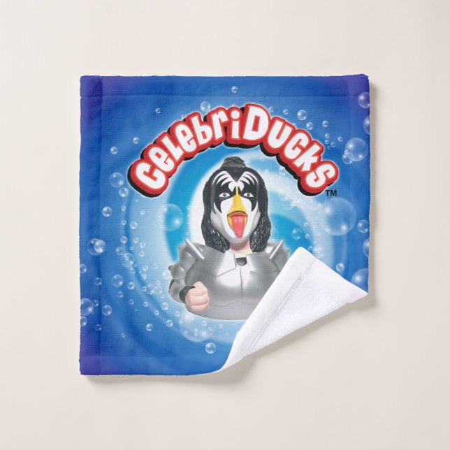 CelebriDucks Gene Simmons Kuss-Bad-Tücher Badhandtuch Set (Waschlappen)