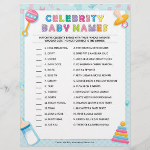 Celebrity Baby Names [Baby Basics Blue] Briefbogen