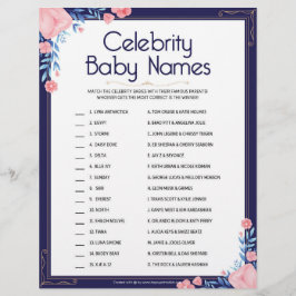 Celebrity Baby Names [Blumenrahmen] Briefbogen