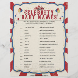 Celebrity Baby Names [Circus Theme] Briefbogen
