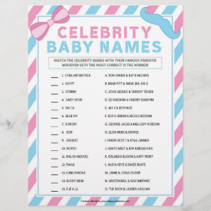 Celebrity Baby Names [Gender Surprise] Briefbogen