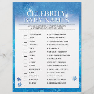 Celebrity Baby Names [Snowy Blue] Briefbogen