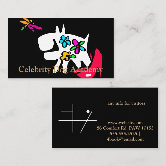 Celebrity Dog Academy Business Card Visitenkarte (Vorne/Hinten)
