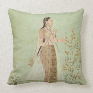 Celedon grüne Mughal Frau, Garten-Wurfs-Kissen Kissen