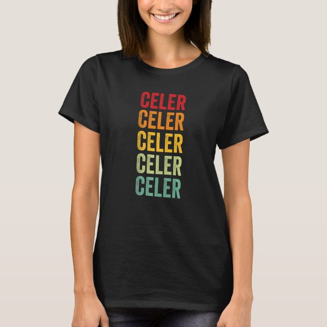 Celer Crypto Rainbow Text T-Shirt (Vorderseite)