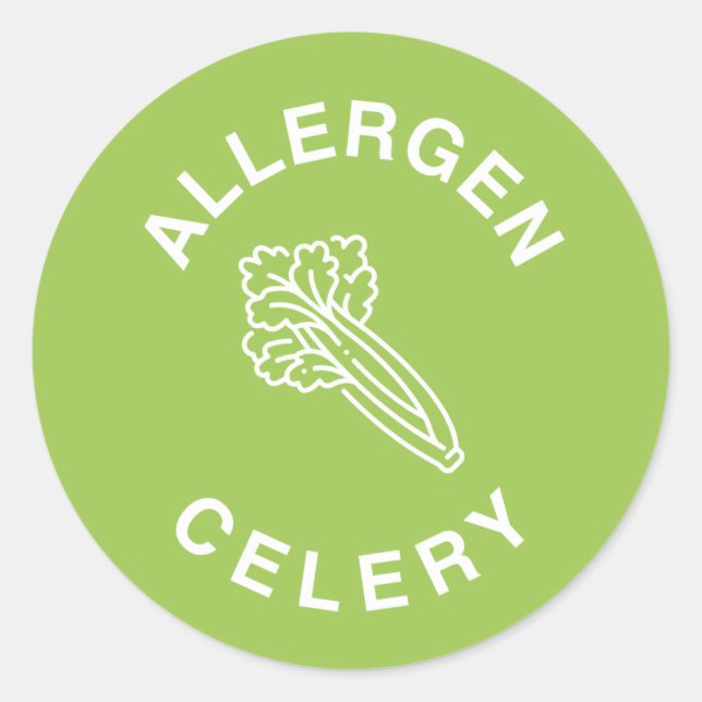 Celery Allergy - Food Allergy Warning Label Runder Aufkleber (Vorderseite)