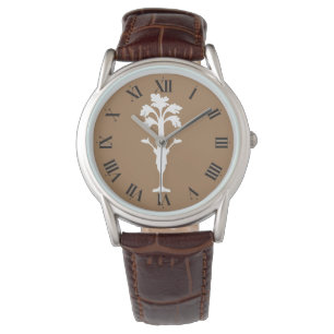 Celery Charles Men Leather Strap Cappuccino Watch Armbanduhr