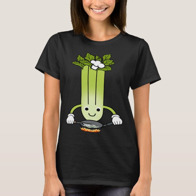 Celery Chef Ironic Saying Leek Vegetables T-Shirt (Vorderseite)