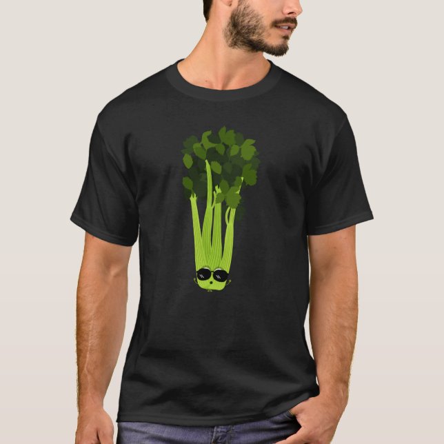 Celery Dad Sunglasses Vegetable Fathers' Day Garde T-Shirt (Vorderseite)