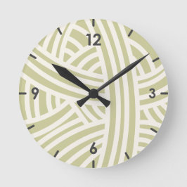 Celery Green Abstrakt Stylisierte Garnkugel Runde Wanduhr