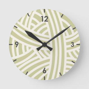 Celery Green Abstrakt Stylisierte Garnkugel Runde Wanduhr