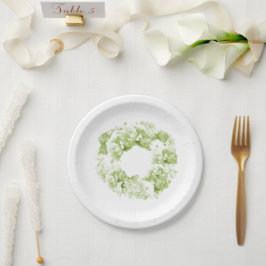 Celery Green Floral Wreath Wedding Paper Teller