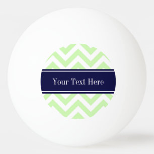 Celery Green LG Zickzack Navy Blue Name Monogram Tischtennisball