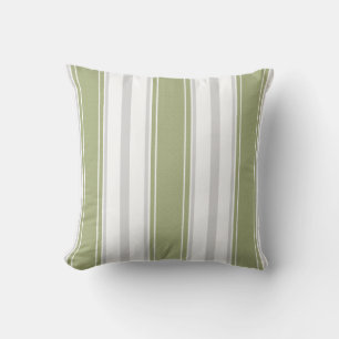 Celery Green und Bale Gray White Stripes Muster   Kissen