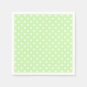 Celery Green und White Polka Dot Pattern Serviette