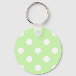 Celery Green White Large Polka Dot Pattern Schlüsselanhänger
