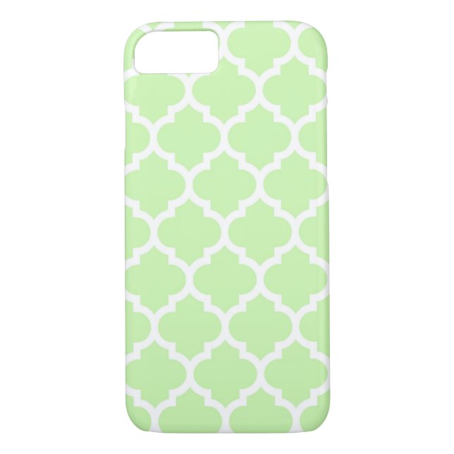 Celery Green White marokkanische Quatrefolienmuste Case-Mate iPhone Hülle (Rückseite)