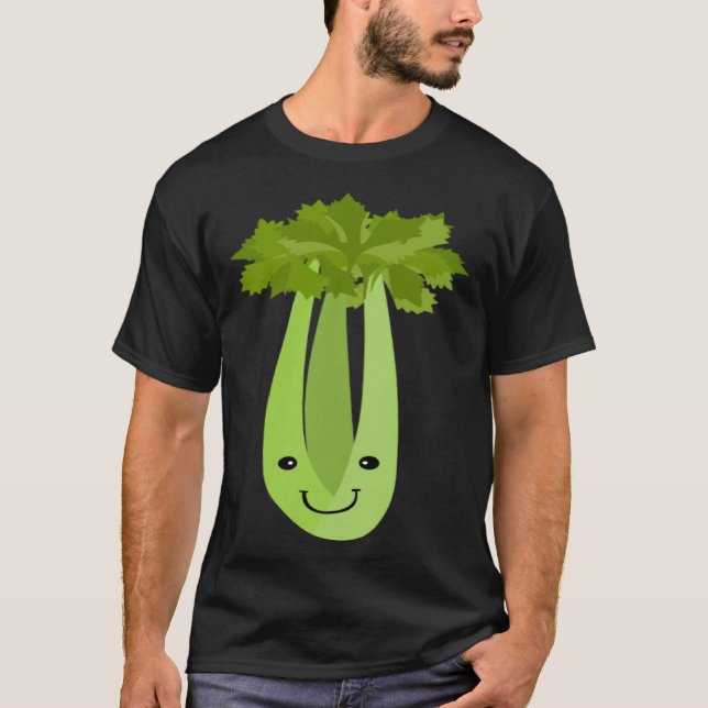 Celery Makes Me Smile Vegetables Leek Healthy T-Shirt (Vorderseite)