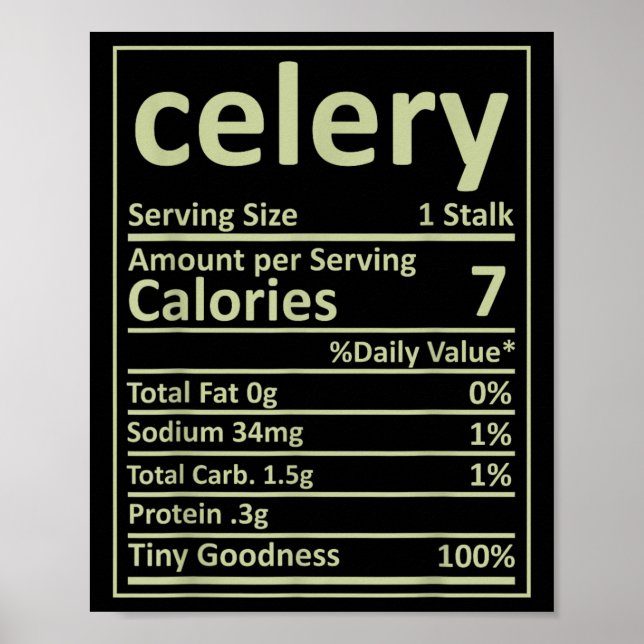 Celery Nutrition Erntedank Kostüme Lebensmittel Fa Poster (Vorne)
