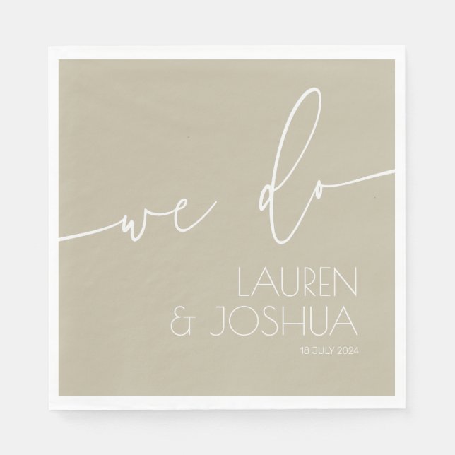 Celery Powder ・ Script Wedding Serviette (Vorderseite)