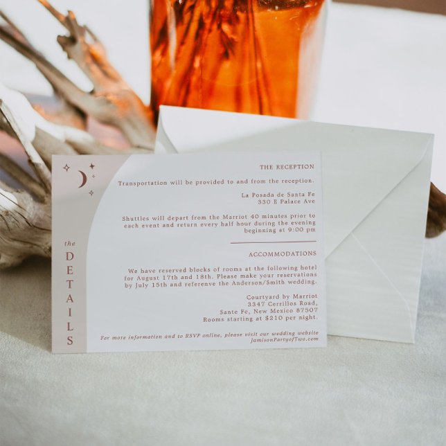 CELESTE Boho Moon & Stars Terracotta Details Karte (Von Creator hochgeladen)