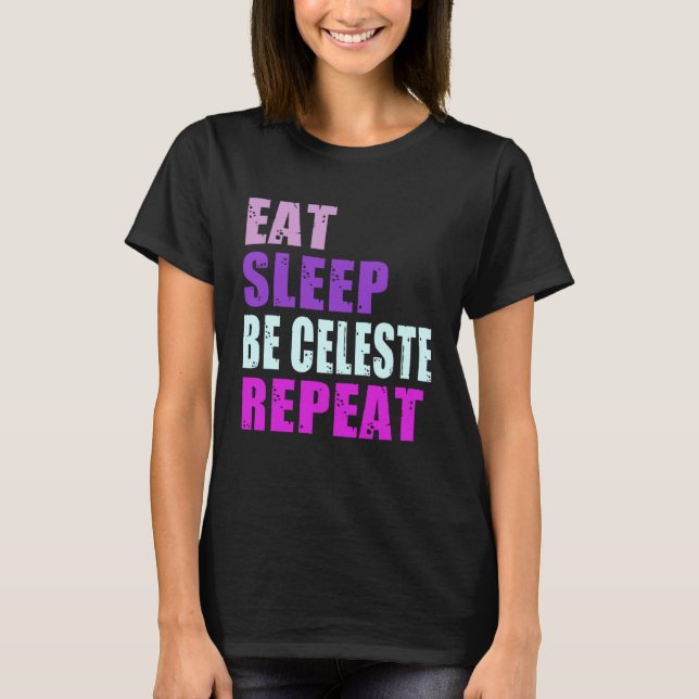 Celeste Eat Sleep Be Repeat Celeste T-Shirt (Vorderseite)