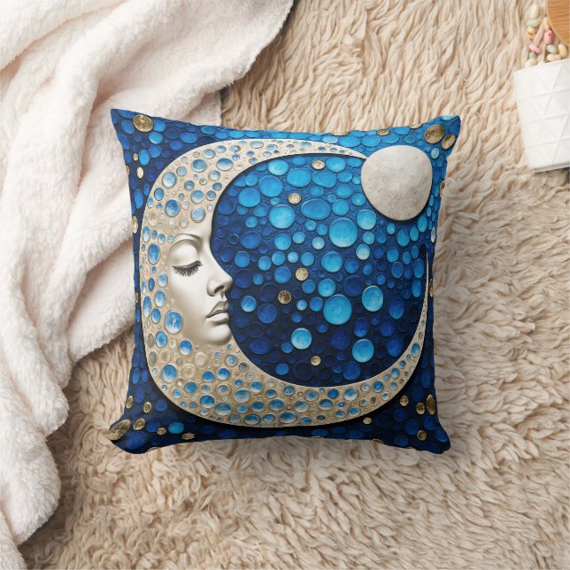 Celeste : Frau auf dem Mond Kissen (Decke)