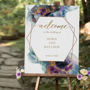 Céleste, Galaxie Bleu Turquoise Violet Affiche de 