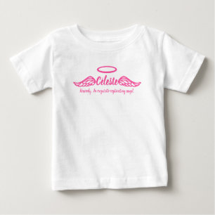 Celeste Girls Name & Bedeutung Engel Flügel Rosa Baby T-shirt