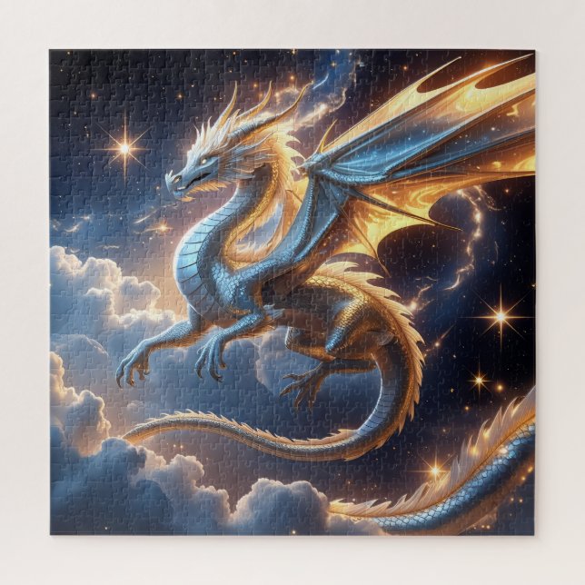 Céleste Golden Dragon Puzzle - Imaginaire de luxe  (Vertical)